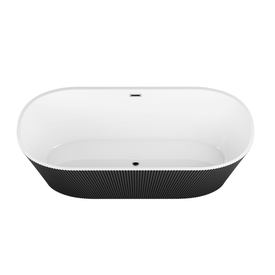 Ванна отдельностоящая Grossman Forta GR-27021MB (170х75х58) цвет черный/белый матовый,рифленая 1 место