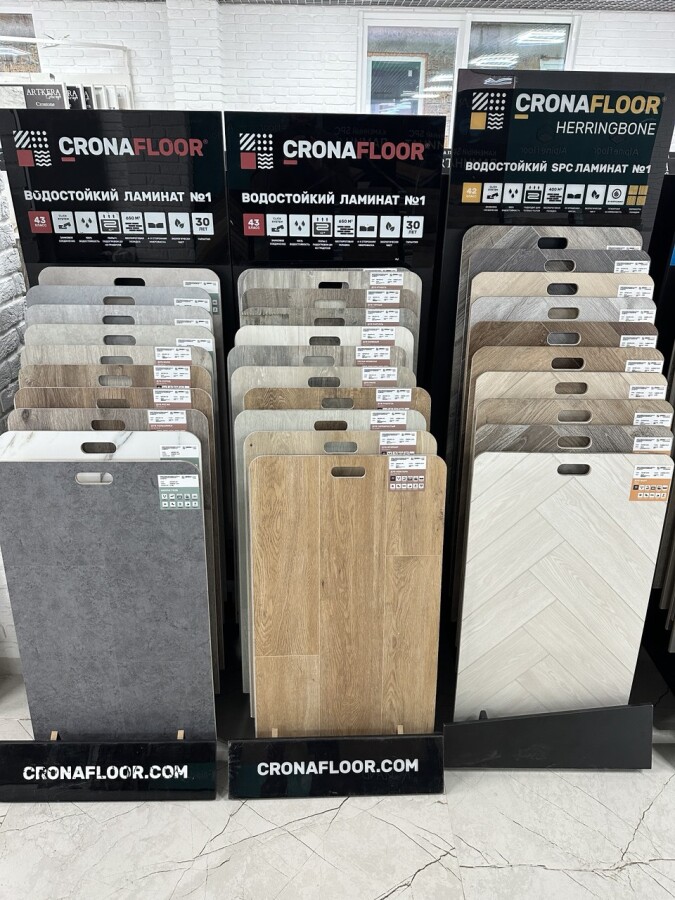 Водостойкий SPC ламинат CronaFloor WOOD 4V Дуб Горный 1200х180х4.0