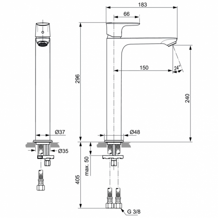 Ideal Standard Connect Air смеситель для раковины A7027GN