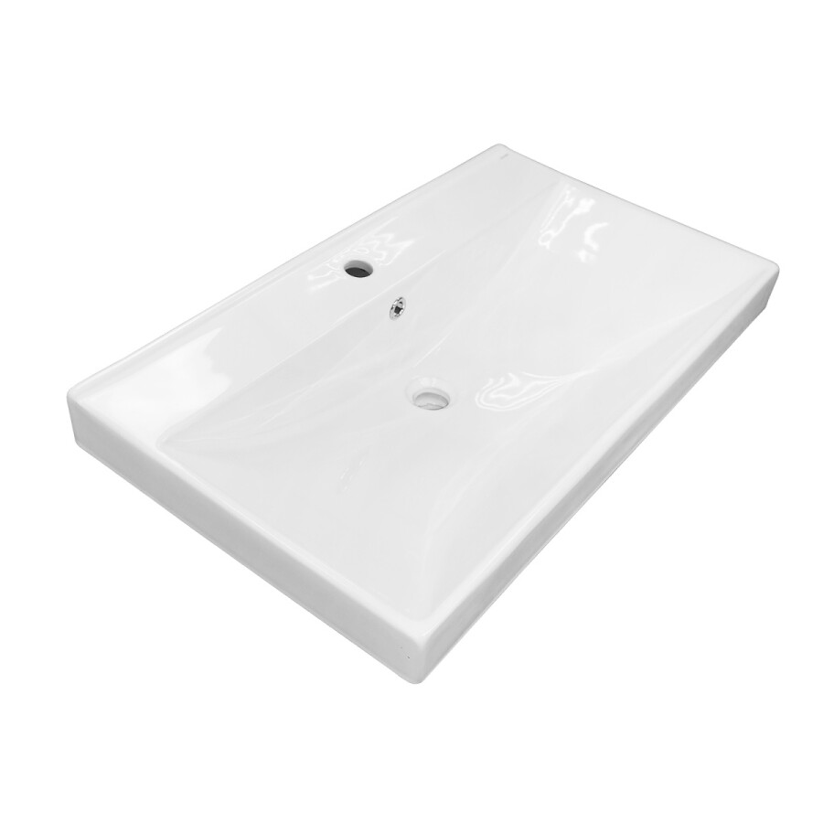 Комплект Тумба Azario Ника 80 Н 815х470х860 напольная, с раковиной Tempo 80, белый глянцевый CS00091370