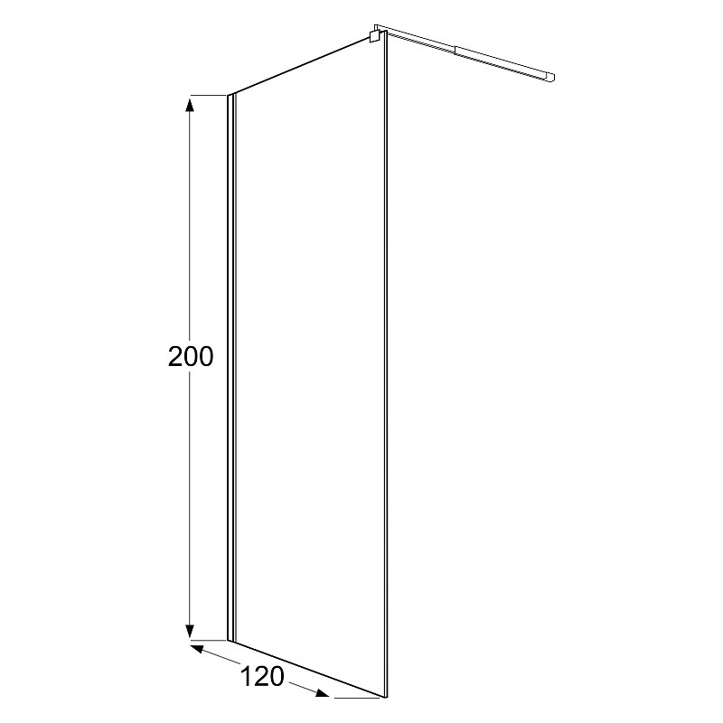 Душевая перегородка Loranto Walk-in 120х200 CS-Z02В-120 профиль черный матовый