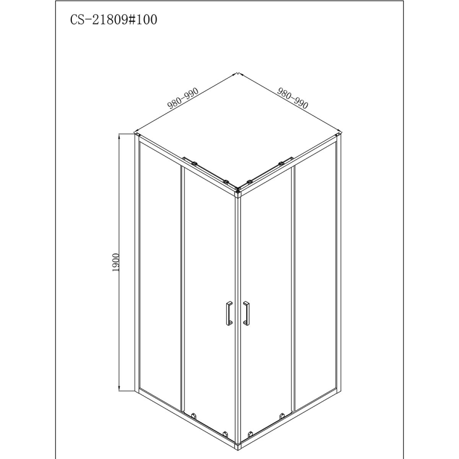 Loranto душевое ограждение 100х100 CS-21809-100