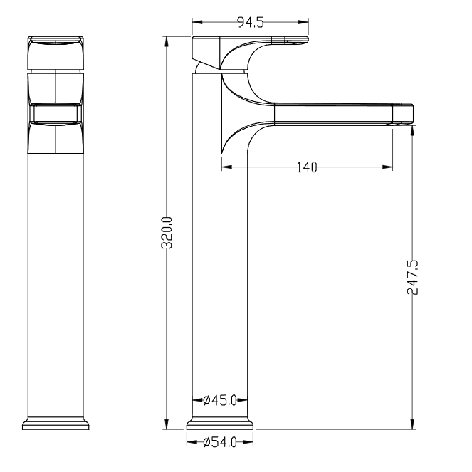 Смеситель для раковины высокий Boheme Хром 452-CR
