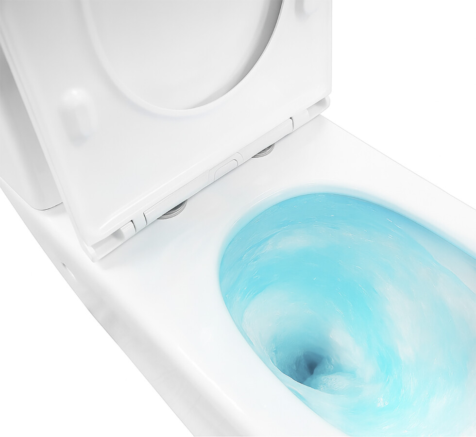 Унитаз-компакт Azario Verona 360х660х800, напольный, безободковый, система смыва "Торнадо", в комплекте с быстросъемным сиденьем микролифт AZ-8301