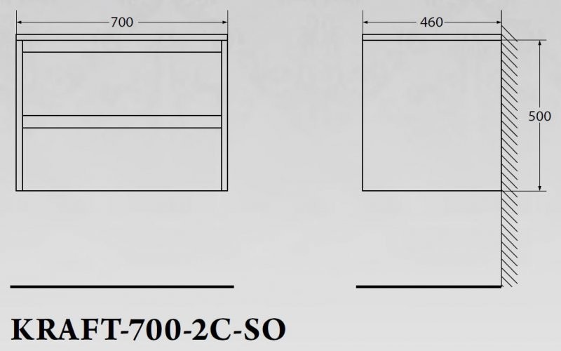 BelBagno KRAFT-700-2C-SO-BO тумба с раковиной подвесная