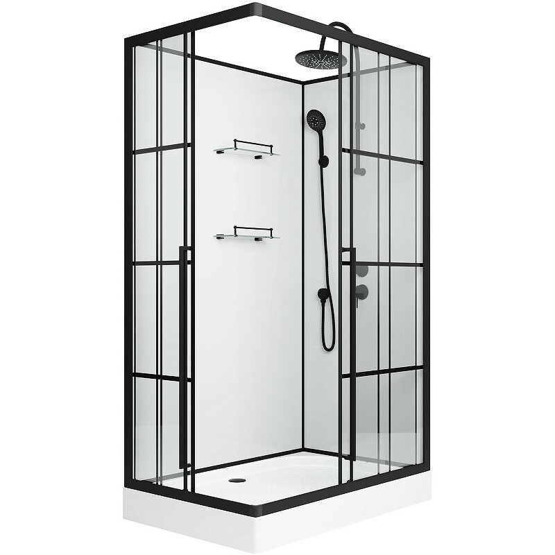 Niagara Standart Душевая кабина 100x80 Правая Тропический душ ST100/80/15QR/KL/BKT