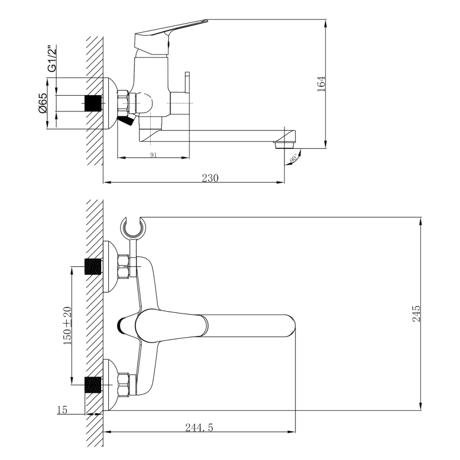 Lemark Partner смеситель для ванны LM6513C