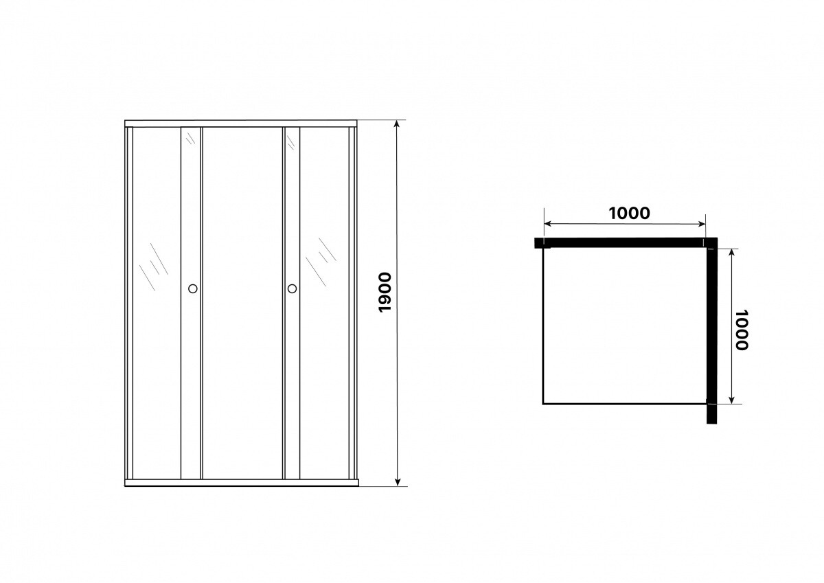 Душевой уголок 100x100 Niagara Eco NG-1010-14QBLACK