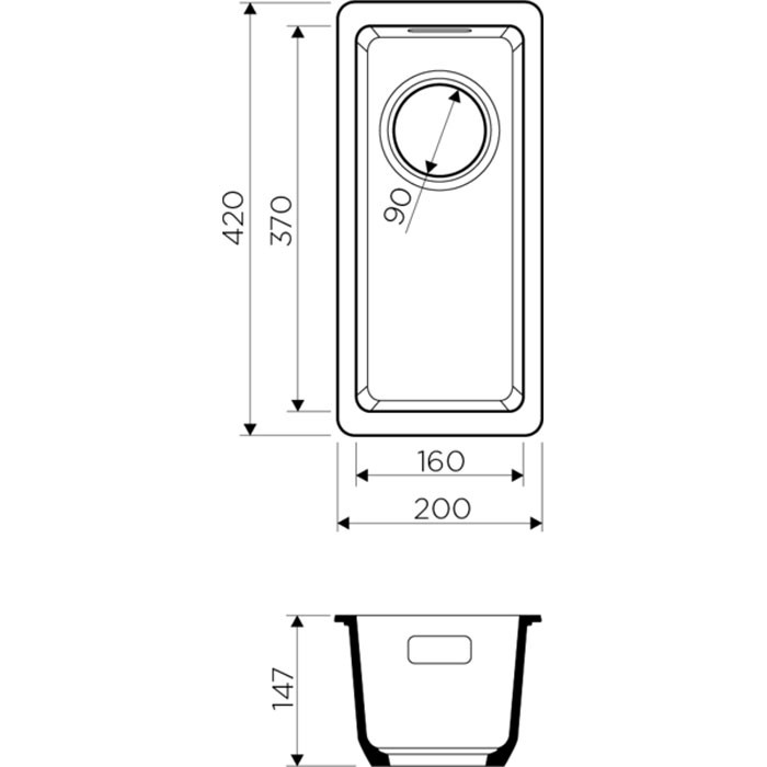 Omoikiri Kata 20-U-SA 4993419 кухонная мойка аrtgranit бежевый 20х42 см
