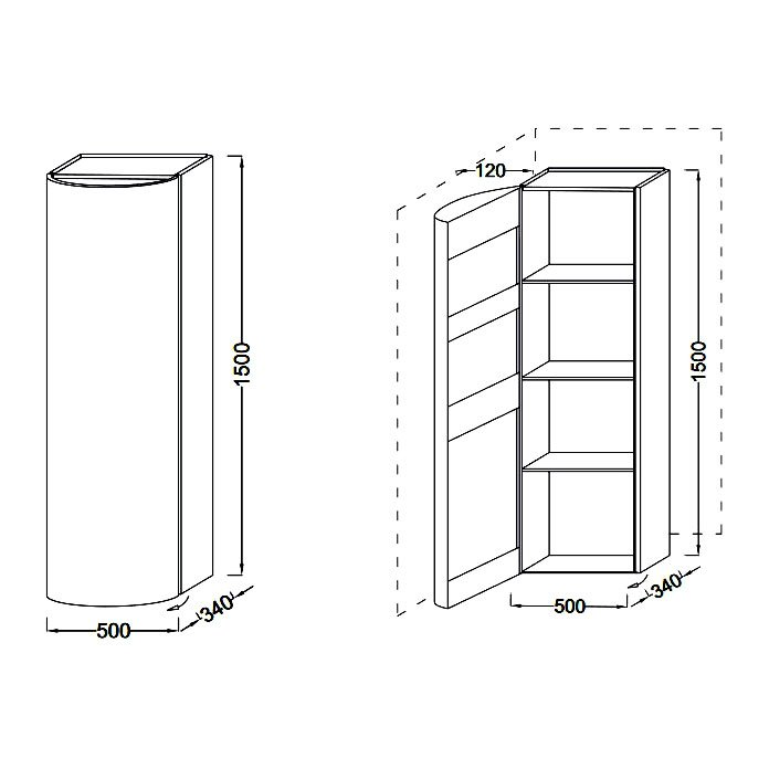 Jacob Delafon Presqu'ile EB1115G-G1C подвесной шкаф-колонна левосторонний цвет белый 50x34x150