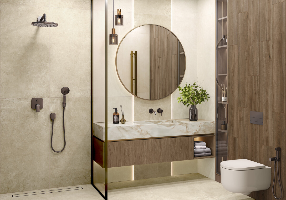 Керамогранит Artkera Group Микроцемент Бронз / Microcement Bronze матовый 600 x 600 x 9.5 мм. GP6060MIM31M