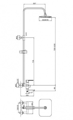 Haiba HB2402 Душевая система с изливом