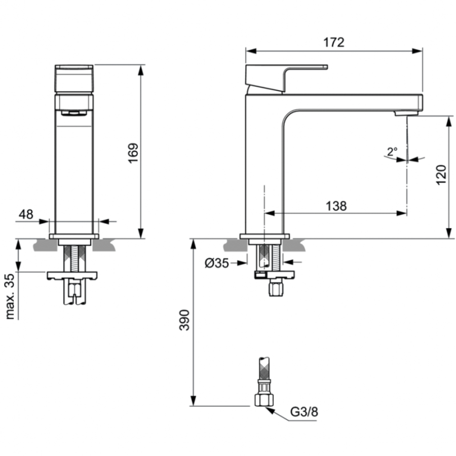 Ideal Standard Edge смеситель для раковины A7108AA