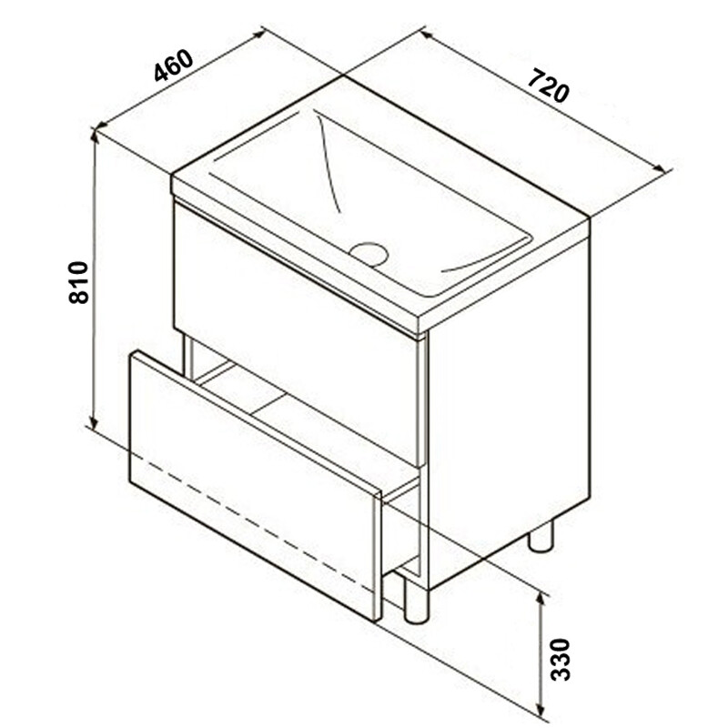 Loranto Стиль Stella 70/2Н тумба с раковиной Leon 70 см CS00076455