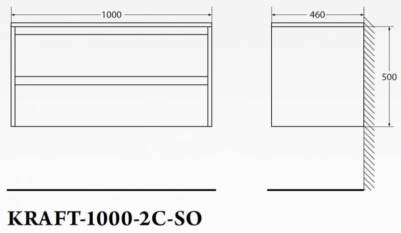 BelBagno KRAFT-1000-2C-SO-BO тумба под раковину подвесная