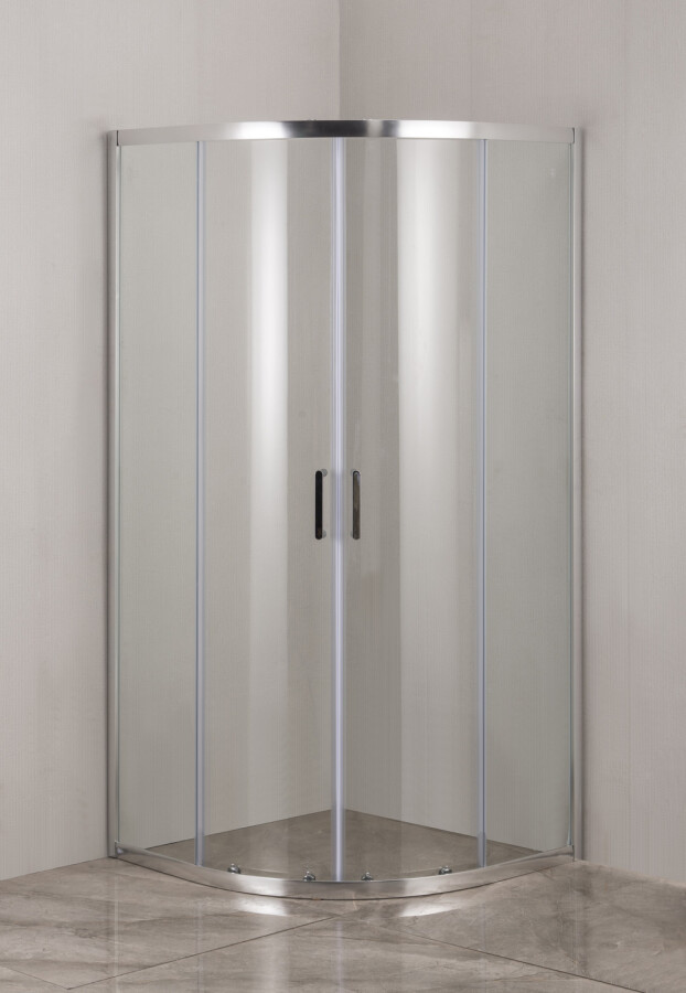 EG4C Душевое ограждение полукруг EvaGold 100х100, профиль хром, прозрачное стекло EG220031