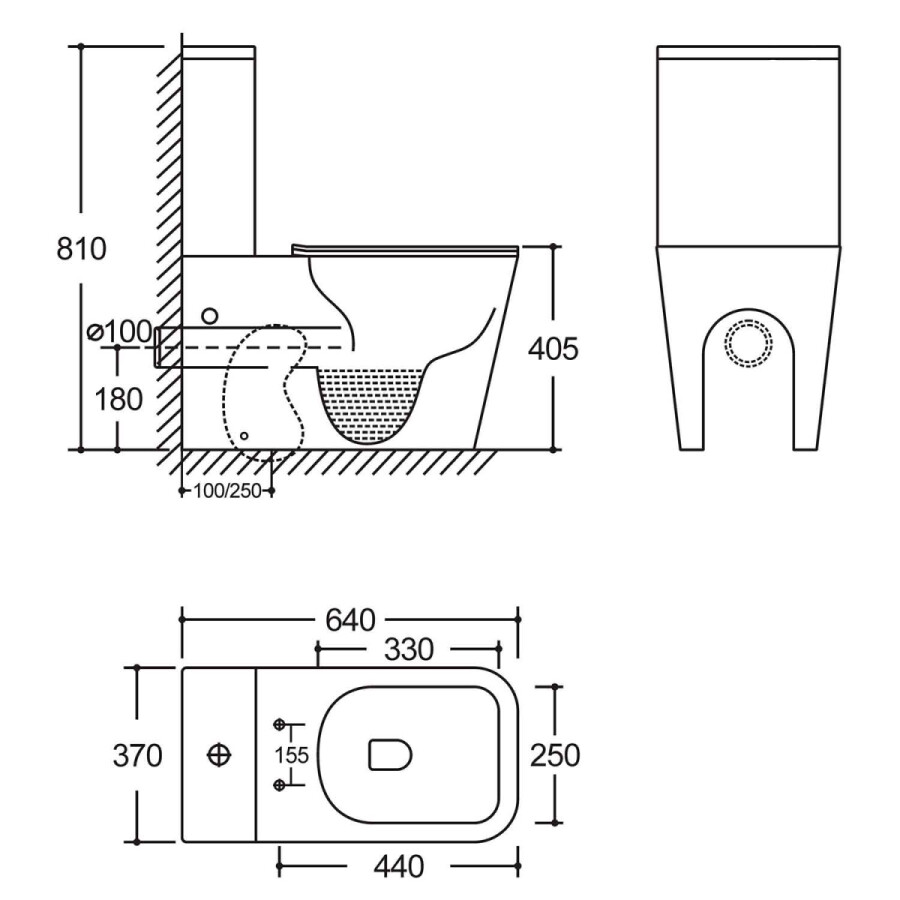 Унитаз-компакт Azario SAVIA 370х640х810 напольный, безободковый, система смыва Rimless, с быстросъемным сиденьем "Микролифт" AZ-8303D-s