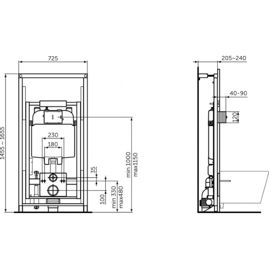 Ideal Standard инсталляция для подвесного унитаза R0145A6