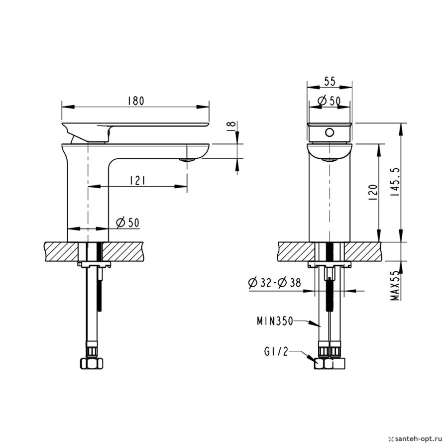Bravat Gina F165104C-ENG смеситель для раковины хром 35 мм