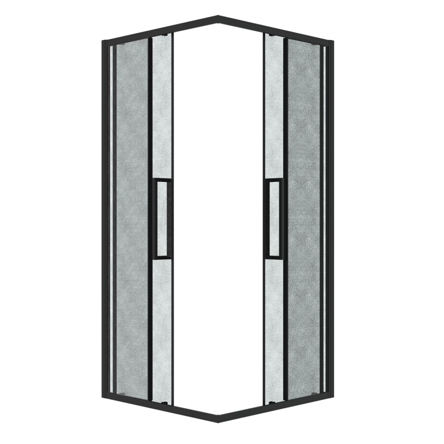 Душевое ограждение Grossman Cosmo 300.K33.02.9090.21.02 (90х90х195) квадрат,раздвижная,черный матовый,стекло шиншилла, 1 место