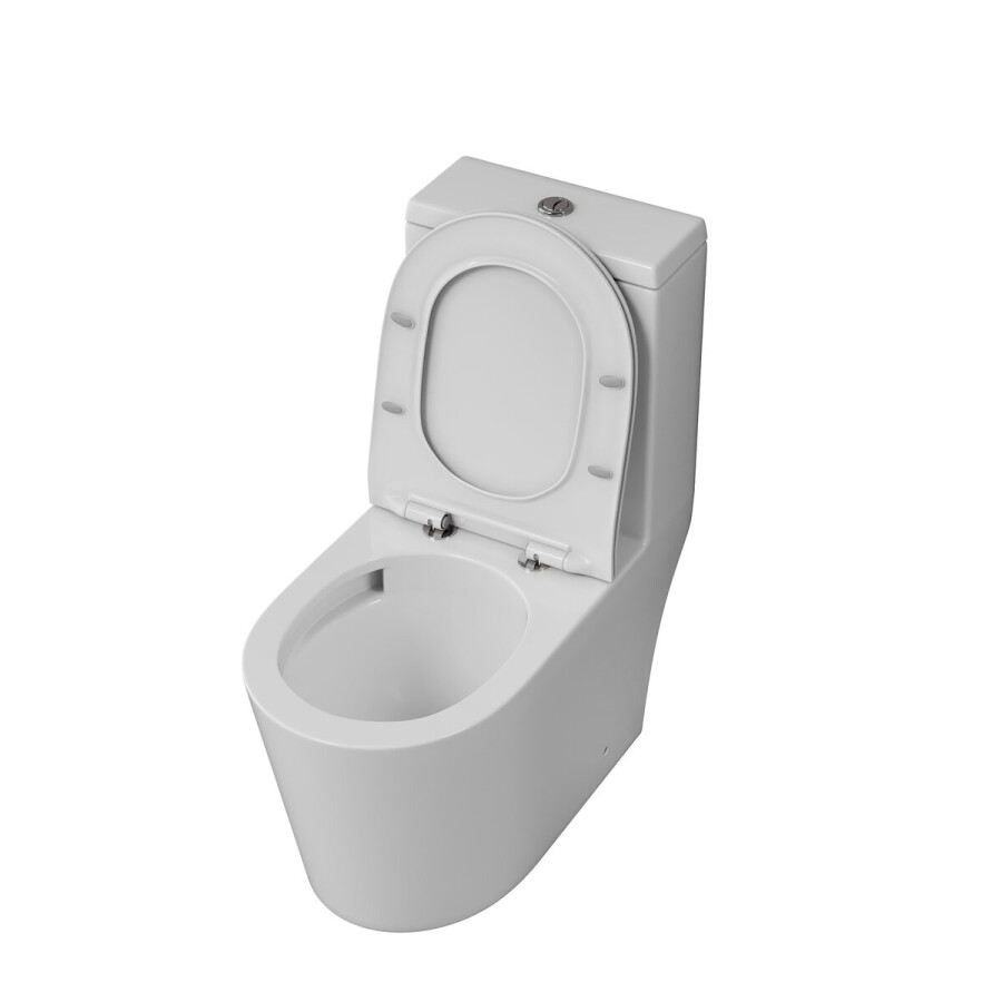 Унитаз напольный Grossman Classic GR-4487SQ (690х360х790) безободковый,белый,моноблок с тонкой крышкой,микролифт,смыв торнадо,1 место