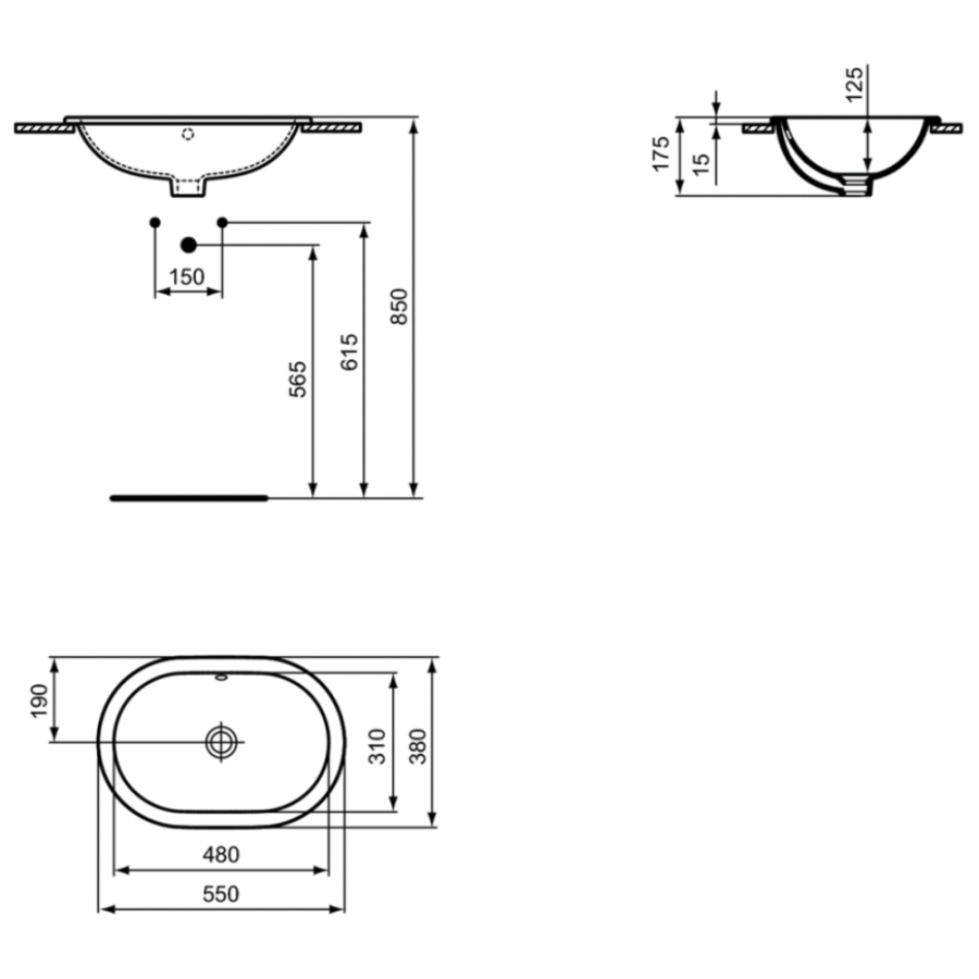 Ideal Standard Connect раковина 55х38 см E504701