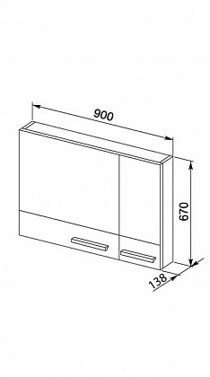 Зеркало-шкаф Aquanet Нота 90*67 00165371