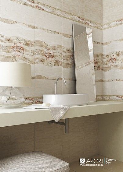 Azori Триоль 6х40см бордюр настенный бежевый матовый