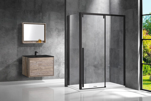 Vincea Lugano душевой уголок VSR-1L9014CLB-1 140х90 черный, стекло прозрачное