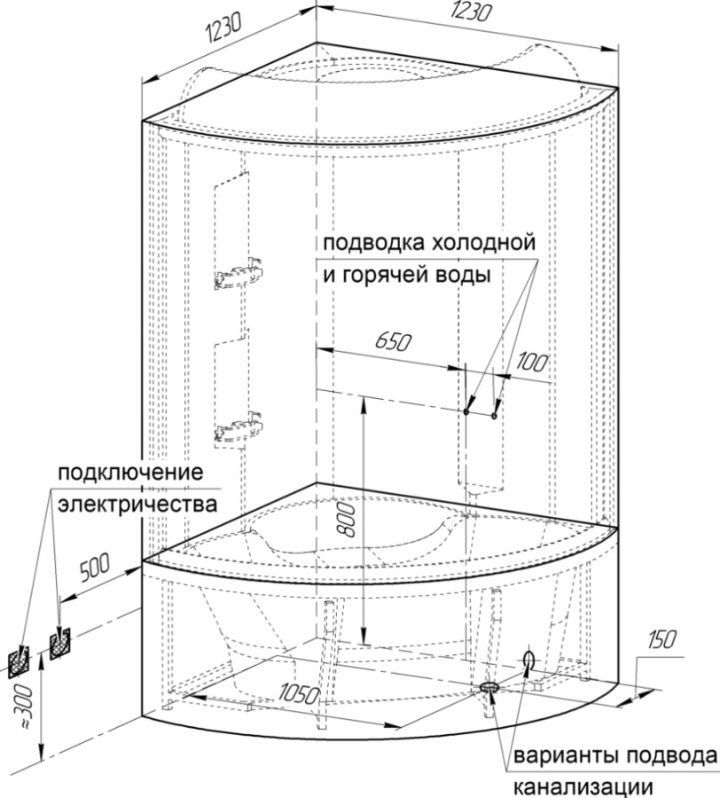 Radomir Лаура Душевой бокс 128*128*233 К-1