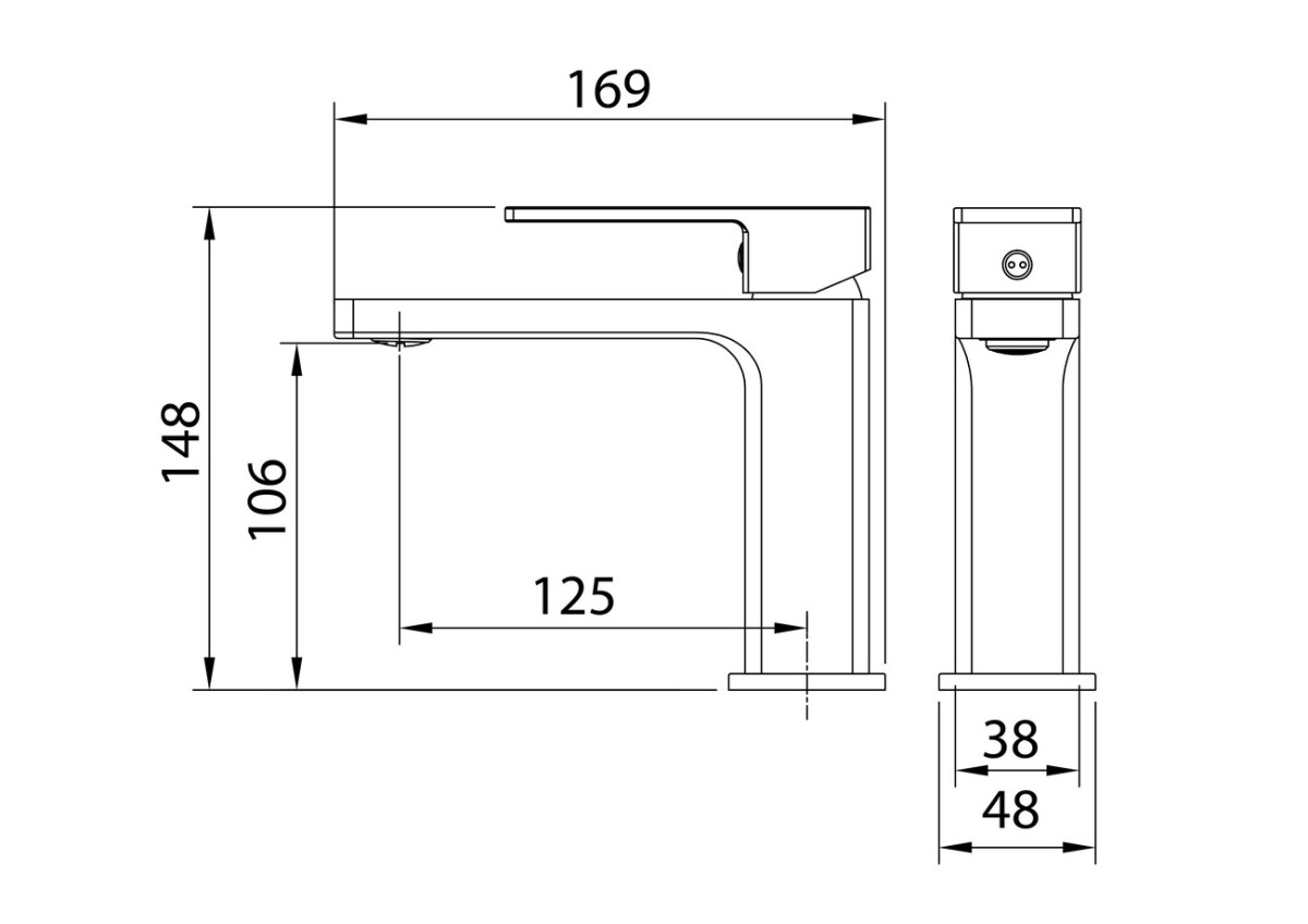 Смеситель для раковины Grossman Style 510.K35.05.420 графит сатиновый,1 место
