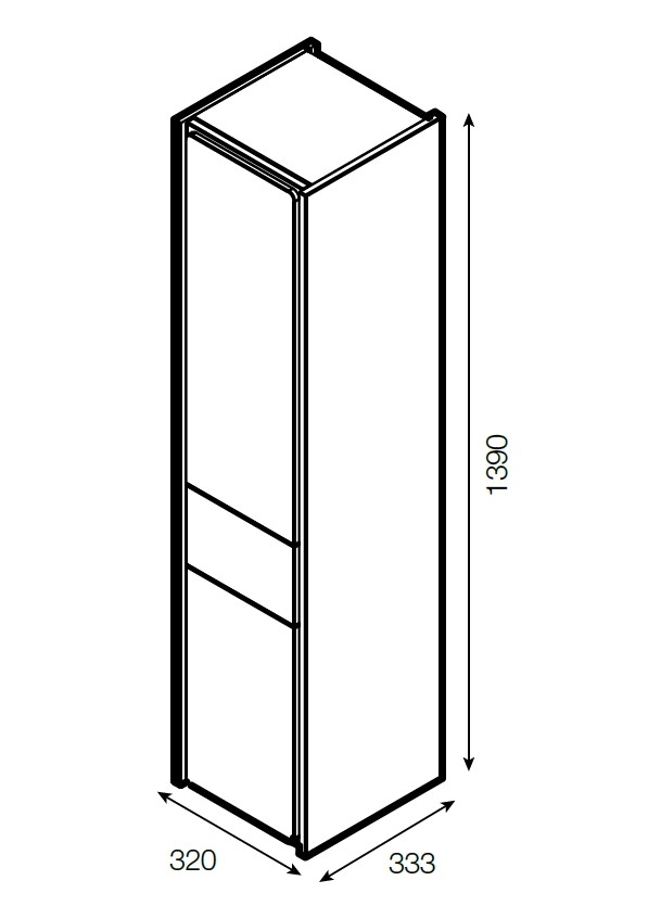 Roca Ronda ZRU9303006 Шкаф-пенал подвесной R/L белый глянец/бетон