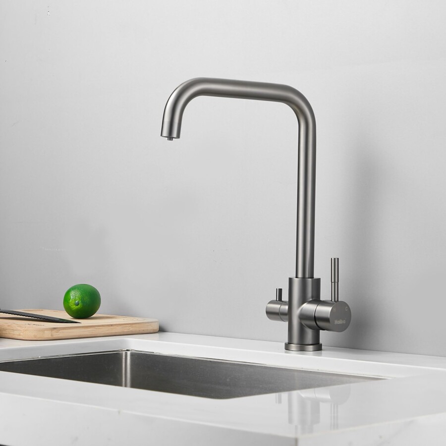 Haiba HB76820-3 смеситель для кухни с подключением фильтра Графит