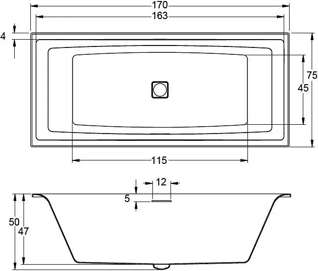 Riho Still Square Led L ванна акриловая прямоугольная 170х75 BR0200500K00131