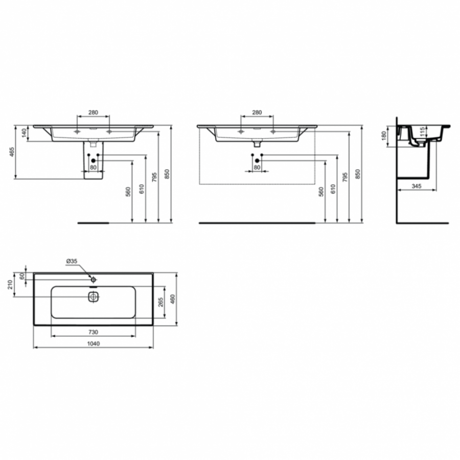 Ideal Standard Strada раковина 104х46 см T300401