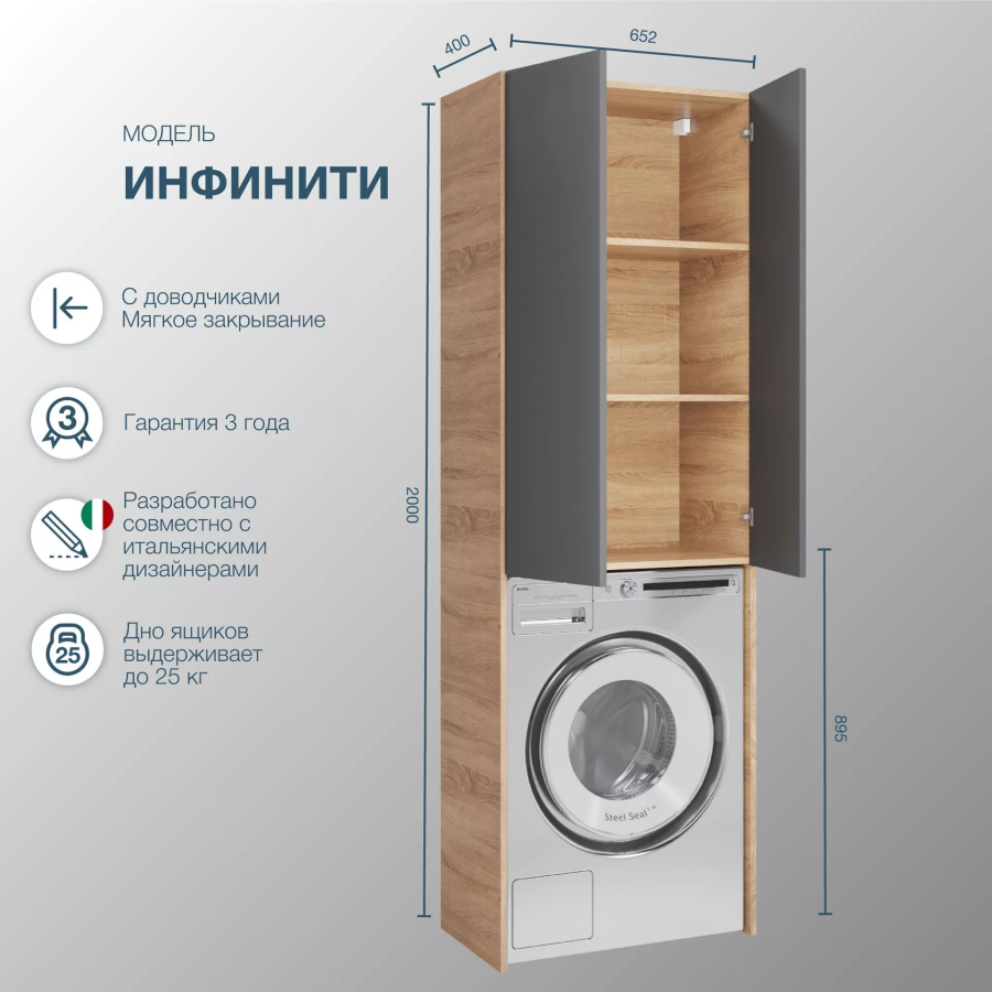 SanStar Инфинити шкаф напольный для стиральной машины 418.1-3.4.1.