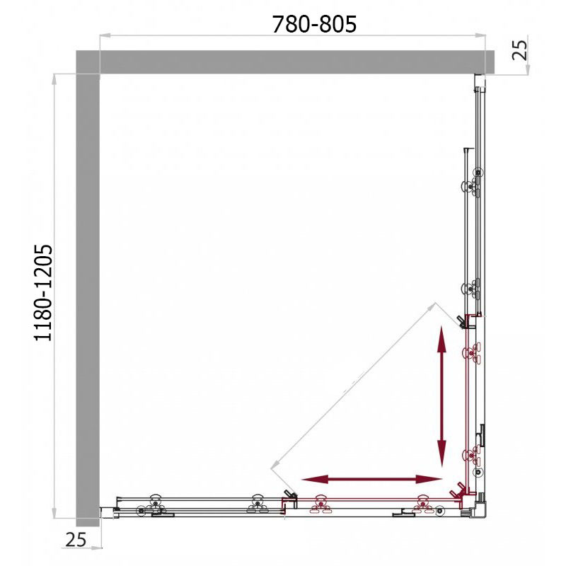 BelBagno SELA-AH-2-120/80-Ch-Cr душевое ограждение 120*80*190