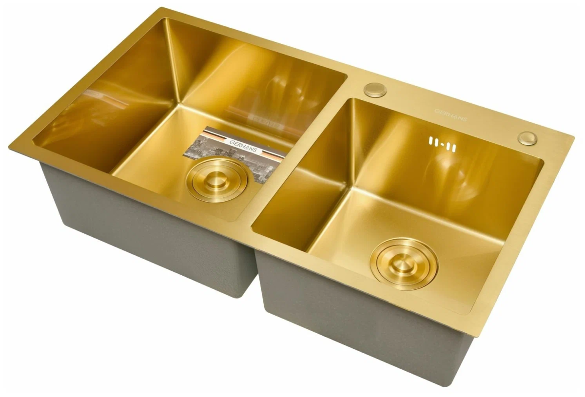 Мойка для кухни из нержавеющей стали Gerhans K37843G-S PVD GOLD