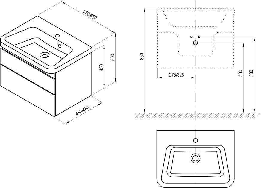 Ravak SD 10° II 650 тумба под умывальник белая X000001286