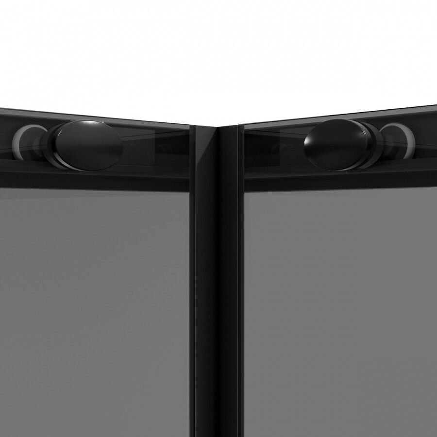 Душевое ограждение Niagara Nova NG-2830-34BLACK (100х100х195) квадрат,черный матовый,двери раздвижные,стекло тонированное,1 место