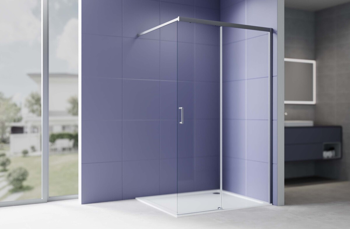 Aquatek AQ.WISL.120.1GM Душевая перегородка Walk In 120см, раздвижная с держателем 1200мм оружейная сталь прозрачное