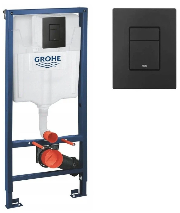 Grohe Rapid SL 38811KF0 инсталляция для унитаза черная кнопка