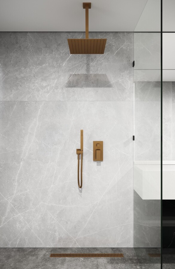 Кронштейн для верхнего душа потолочный Boheme Qubic Copper Brushed 629-QUBIC-CB