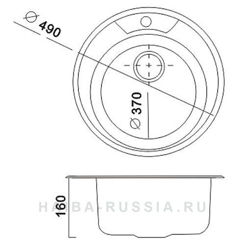 Haiba HB 490-06 Мойка для кухни глянец 49х49 см