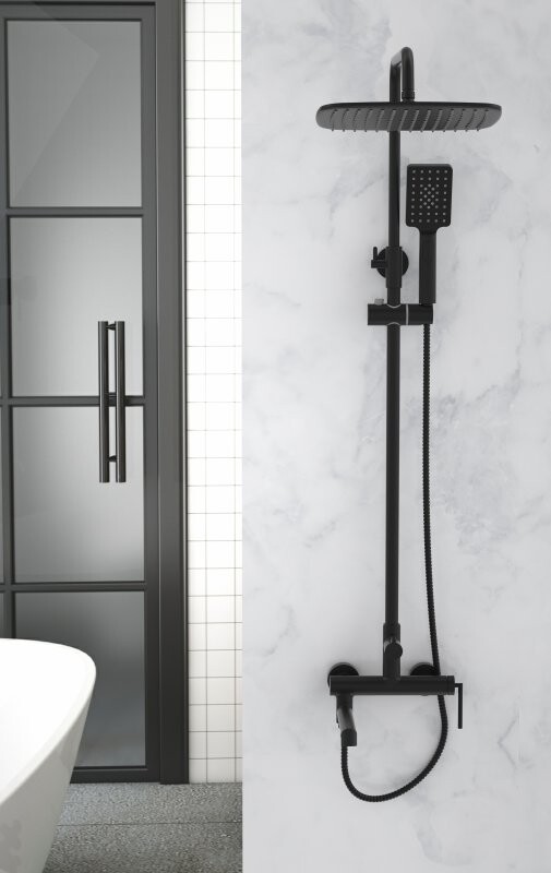 Душевая стойка с изливом BelBagno ACQUA-VSCM-NERO