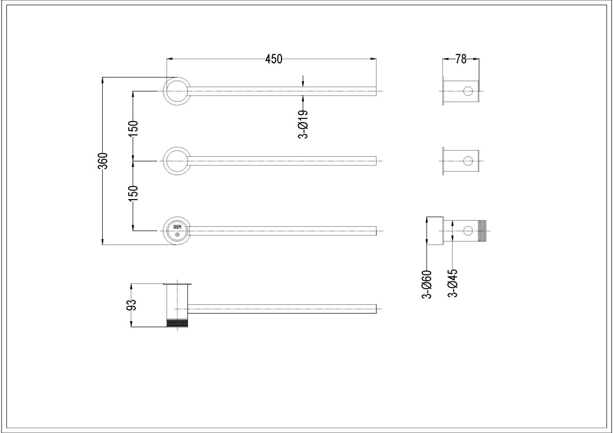 Полотенцесушитель дополнительный элемент Boheme Stick Matt Gold 727-extra-MG