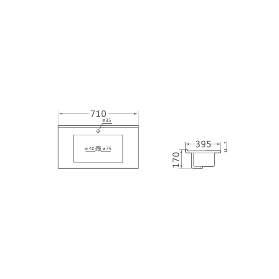 Vincea раковина керамическая 70 см VBS-13970S1