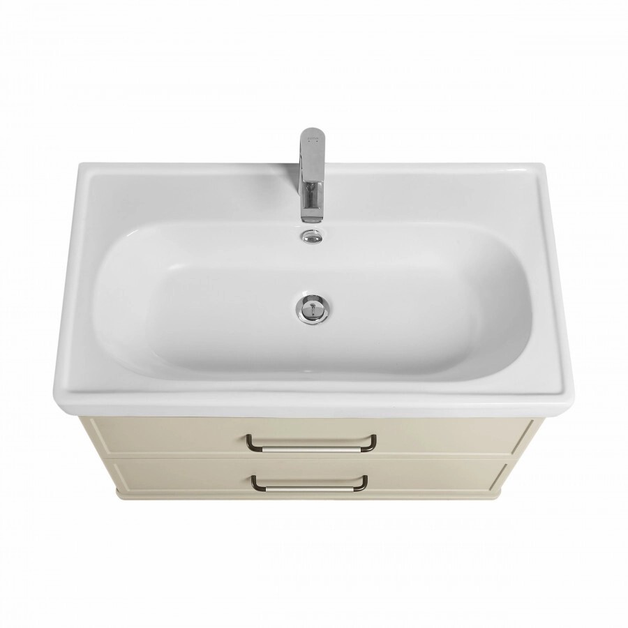 Тумба под раковину AQUATON Нео-Классика 85 2 ящика, белый камень 1A286301NCTG0