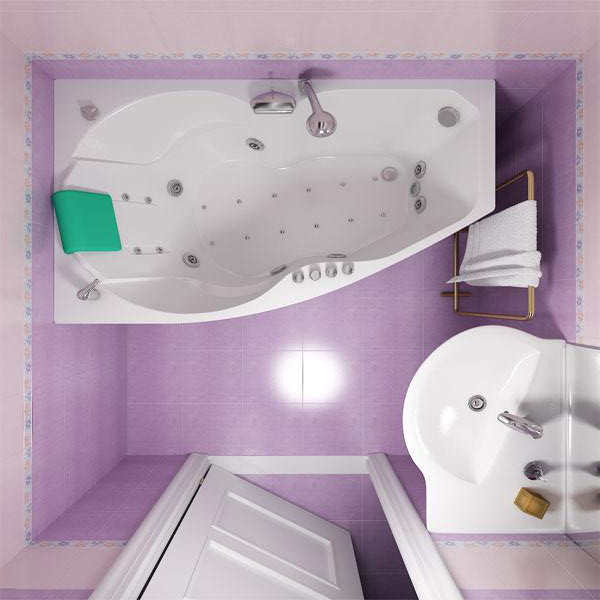 Triton Бриз 150х96 см ванна акриловая асимметричная гидроаэромассажная с фронтальной панелью сифоном и каркасом левая