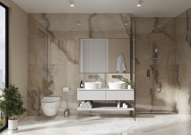 Керамогранит Cersanit Lina полированный серый ректификат 60x120 A17435
